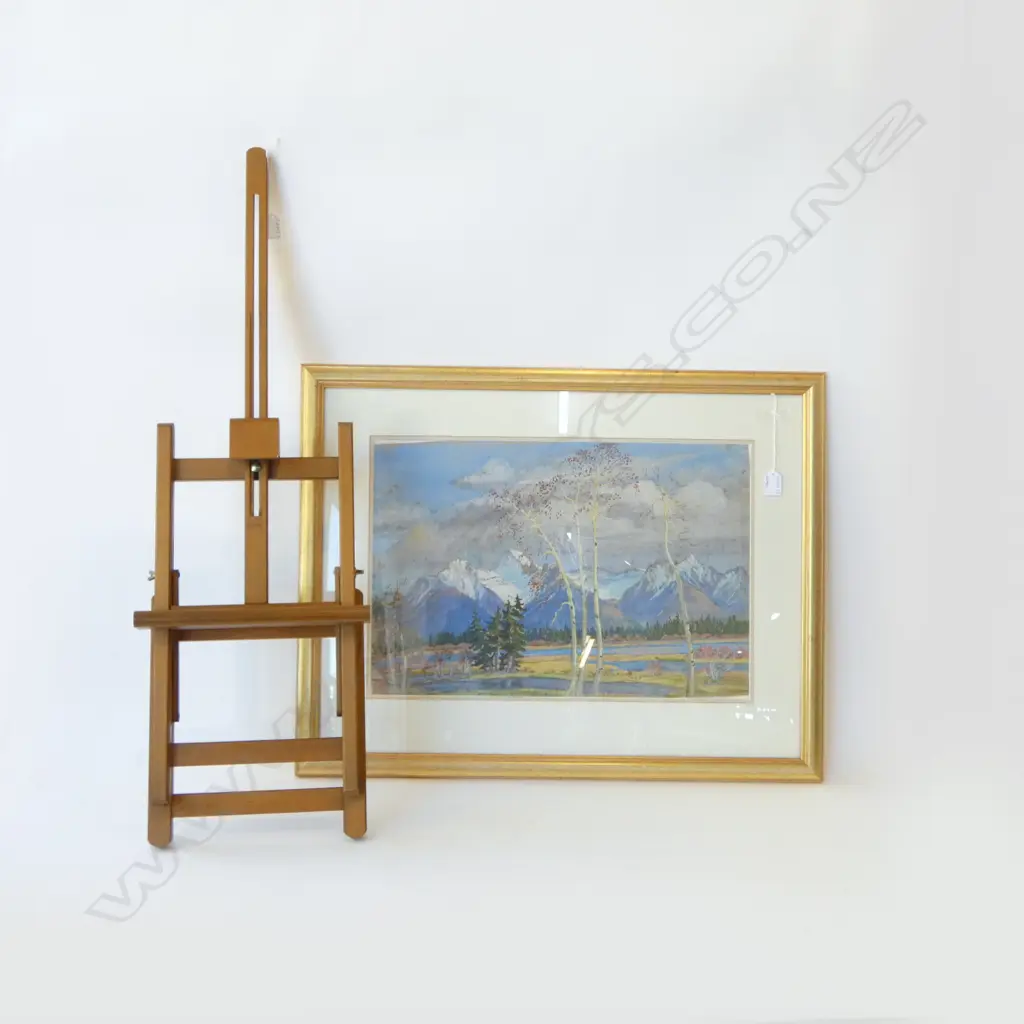 KITTY AIRINI VANE, MOUNTAIN LANDSCAPE, WC 370x545mm foxing + EASEL Image 1++