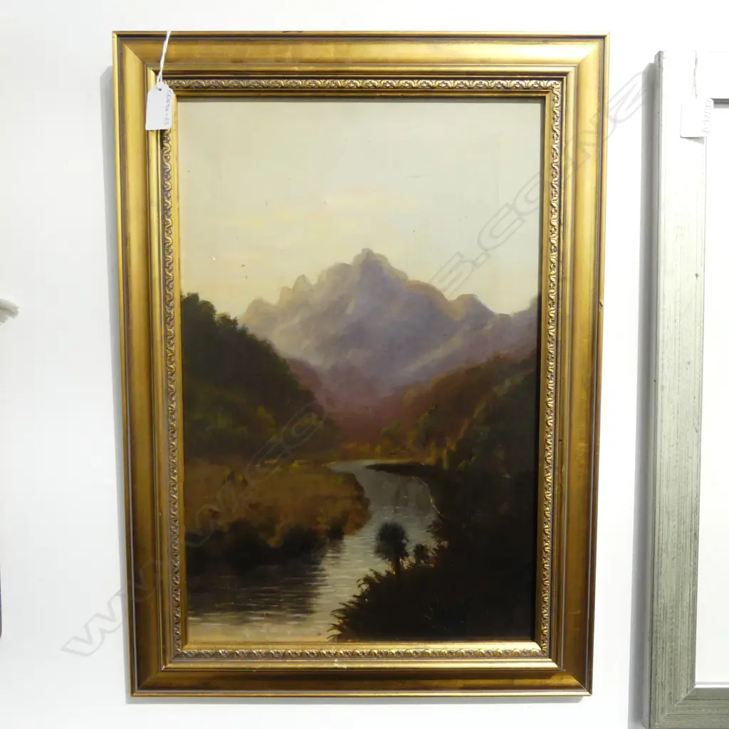 UNKNOWN ARTIST, N.Z. LANDSCAPE, OIL ON CANVAS, 440x290mm Image 1++