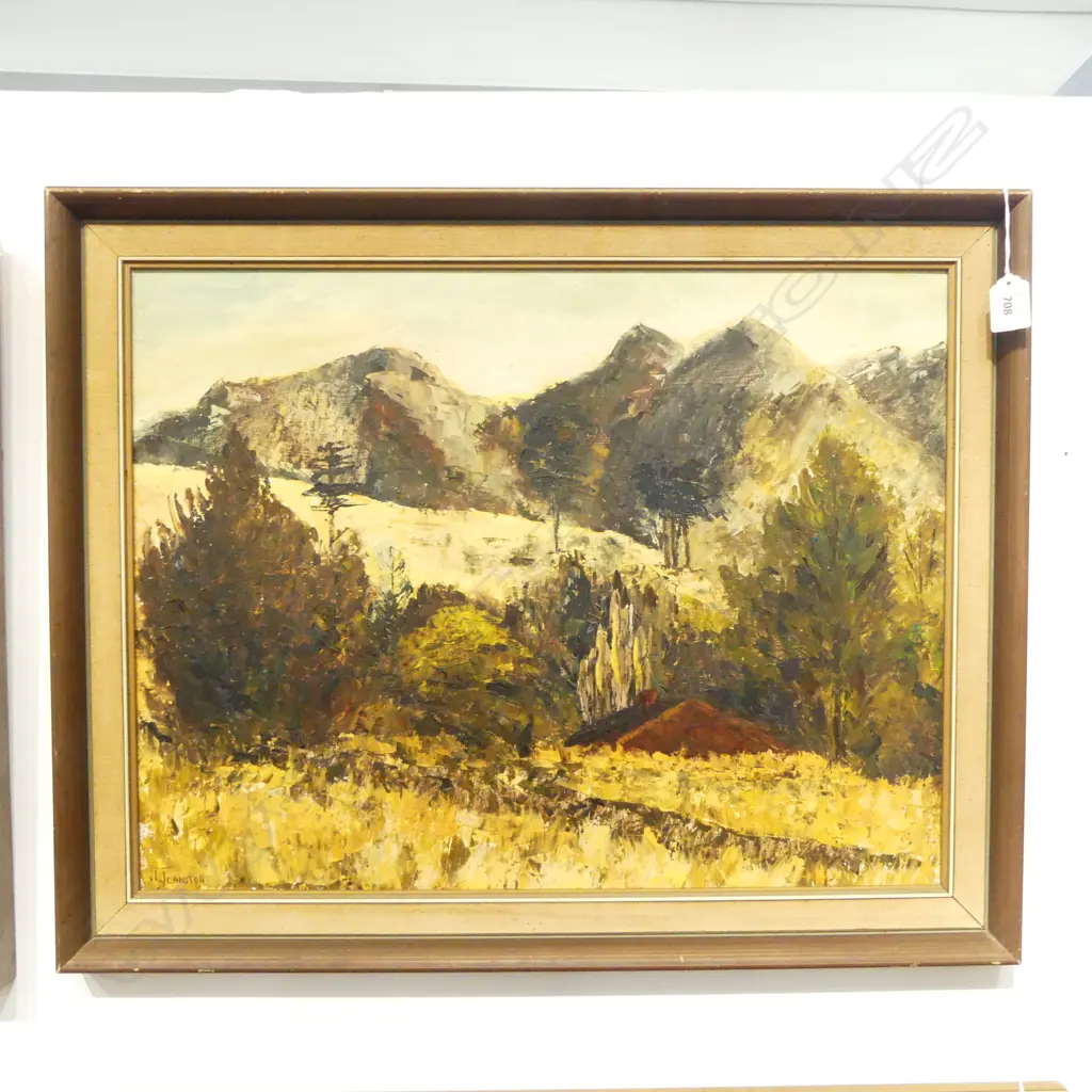 JEAN JOHNSTON 'ALLANDALE AUSTRALIA' OIL ON BOARD 1960 420x540mm Image 1++