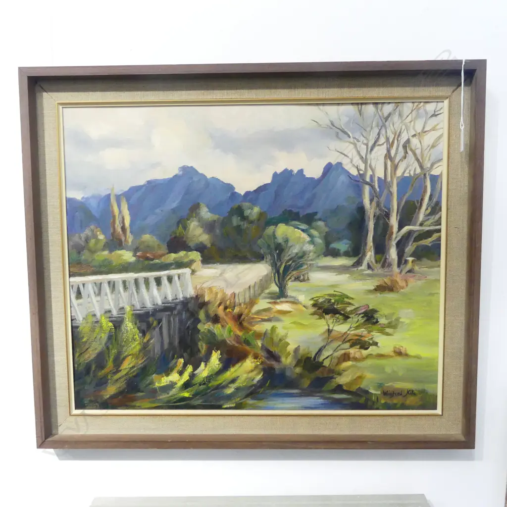 WINIFRED KITE ‘BROKEN HILLS, HIKUAI’ COROMANDEL, OIL ON BOARD 495x600mm Image 1++