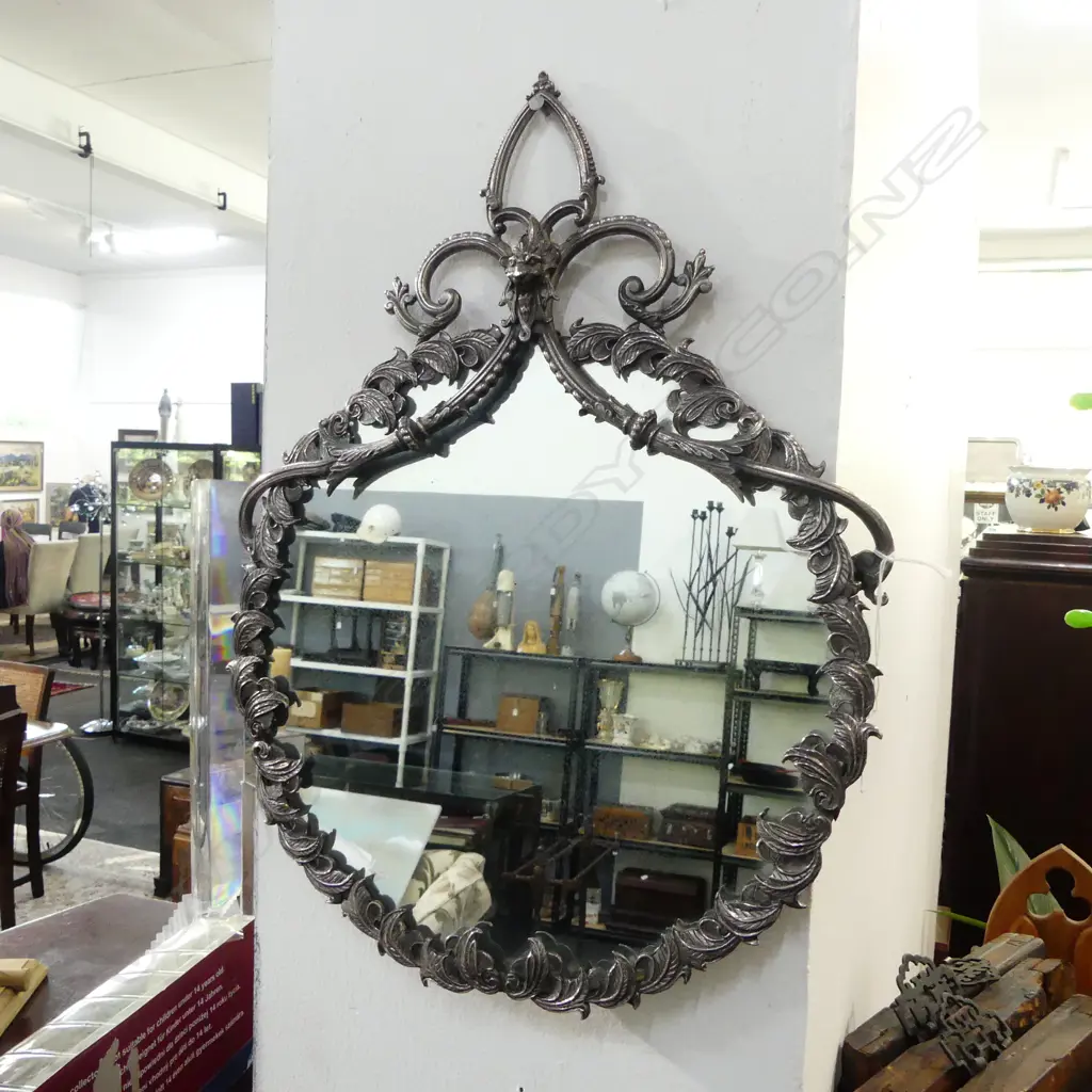 ORNATE METAL FRAMED MIRROR 330mm dia Image 1++