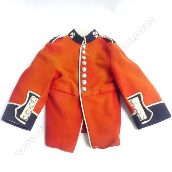 4th (Royal Irish) Dragoon Guards red jacket for a child regimental mascot. Correct with buttons - embroidered insignia and trim.