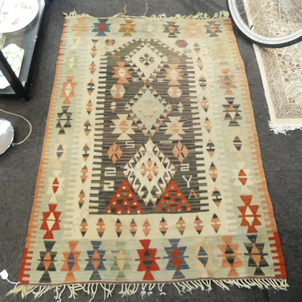 VINTAGE KELIM RUG EARTH TONES L1560 W1120 Image 1++