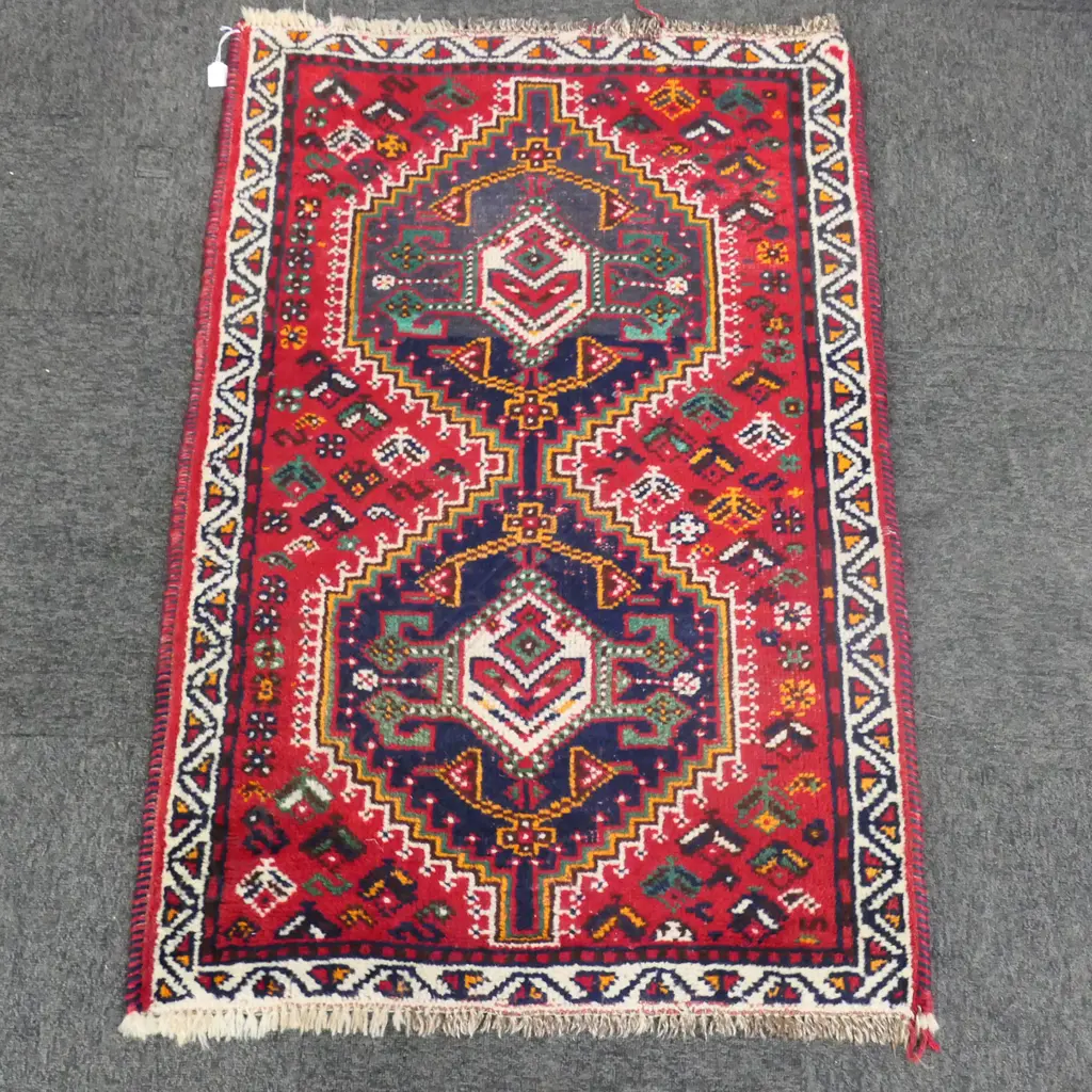 HAND KNOTTED ALL WOOL RUG 1200x820mm Image 1++