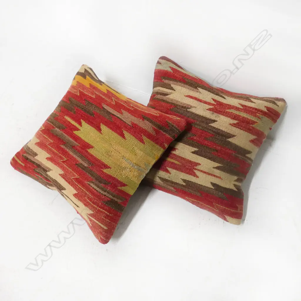 PR OF VINTAGE KILIM CUSHIONS, 450 x 450mm Image 1++