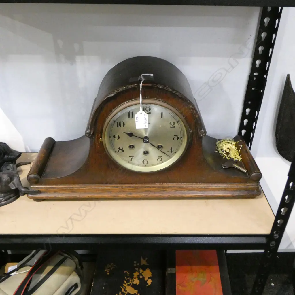 FMS OAK MANTLE CLOCK W.555mm + KEY Image 1++