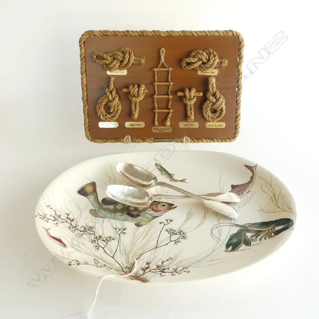 JOHNSON BROS FISH PLATE L410MM KNOT BOARD L320MM 2 EP SPOONS Image 1++