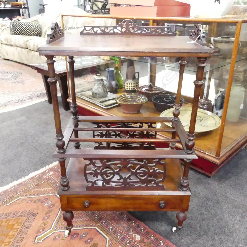 VICTORIAN MAHOGANY CANTERBURY Image 1++
