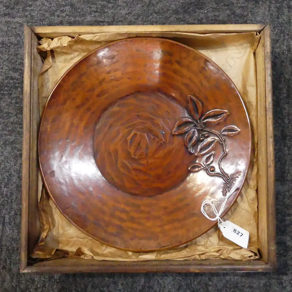 Signed Copper plate in signed boxed Dia.240mm Image 1++