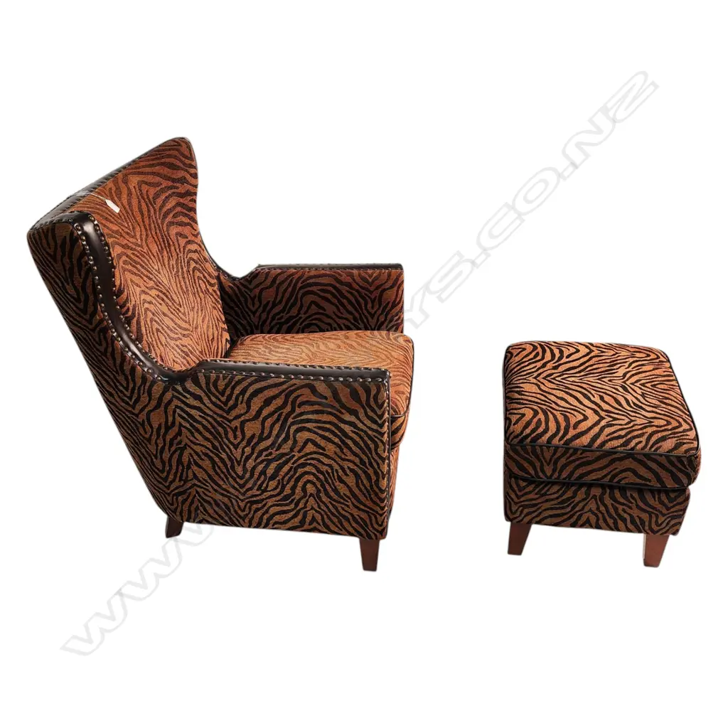 INSTINCT OCCASIONAL CHAIR WITH OTTOMAN - ZEBRA PRINT - 760X860X930 mm Image 1++