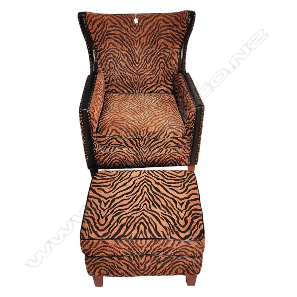 INSTINCT OCCASIONAL CHAIR WITH OTTOMAN - ZEBRA PRINT - 760X860X930 mm Image 1++