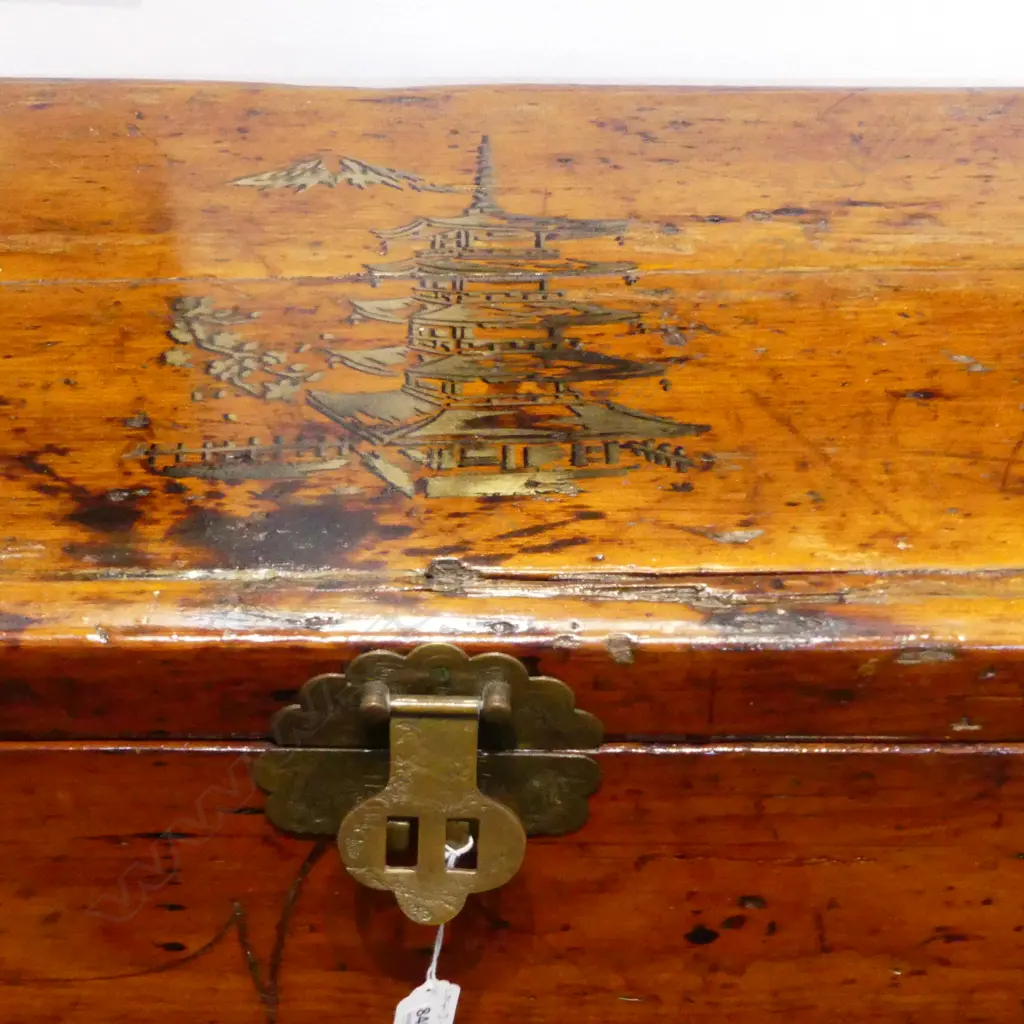 ORIENTAL WOODEN CHEST W.715mm Image 1++