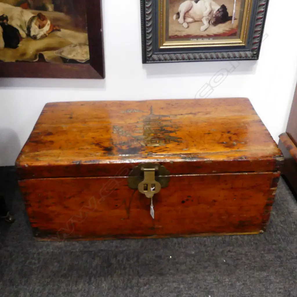 ORIENTAL WOODEN CHEST W.715mm Image 1++