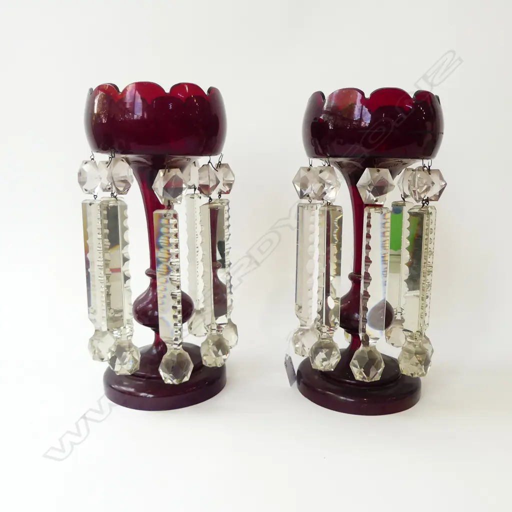 PR RUBY GLASS LUSTRES H.330mm Image 1++