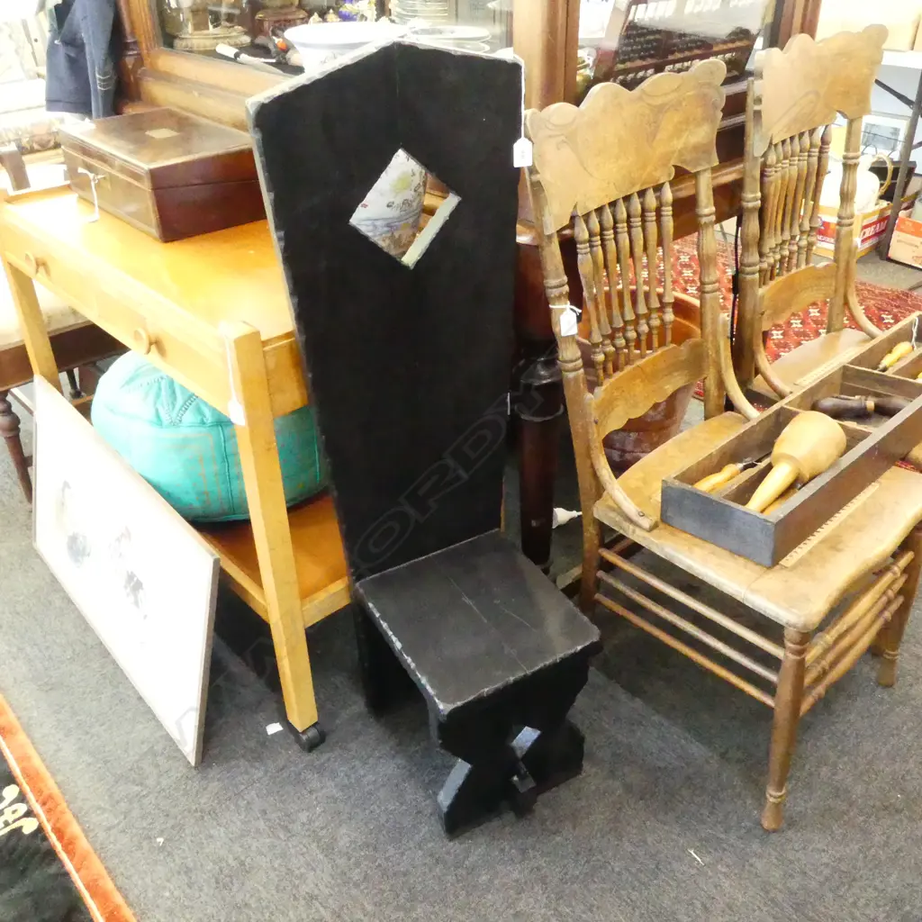 BLACK WOODEN CHAIR H.1115mm Image 1++