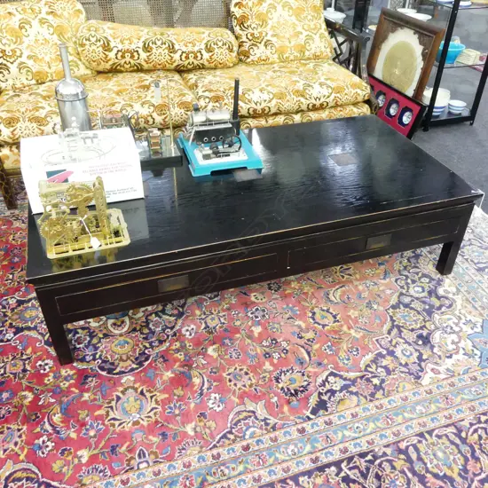 ORIENTAL EBONISED COFFEE TABLE 1600x800x400mm