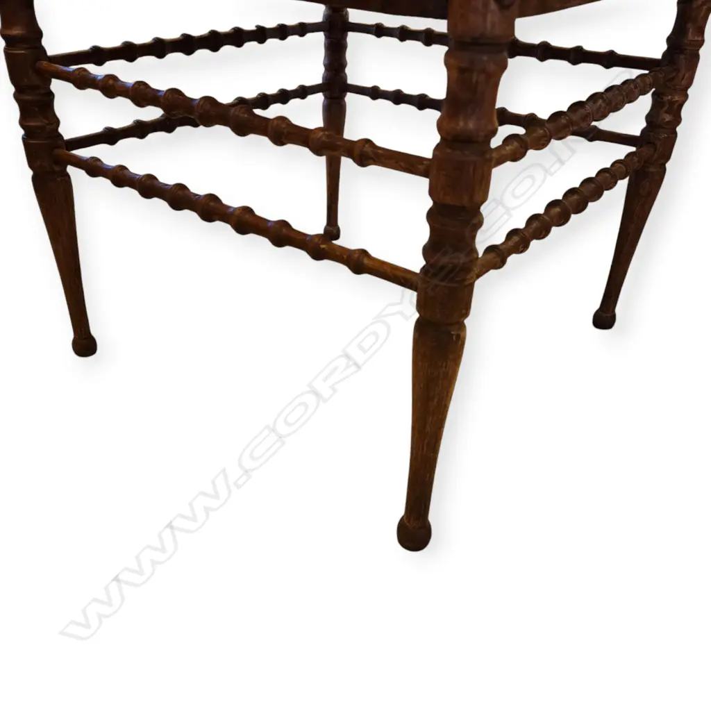 1920's ANTIQUE HEYWOOD-WAKEFIELD GILDED FAUX BAMBOO CORNER CHAIR - 750 x 450 x 450 mm Image 1++