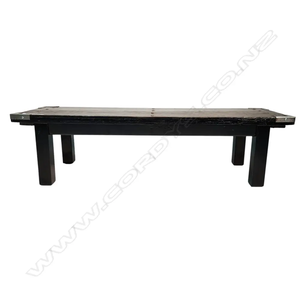 SOLID WOOD AND STEEL BENCH SEAT  - 1500x455x390 Image 1++