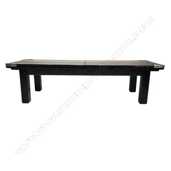 SOLID WOOD AND STEEL BENCH SEAT  - 1500x455x390