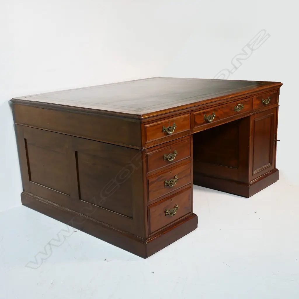 A late Victorian mahogany partners desk, Image 1++