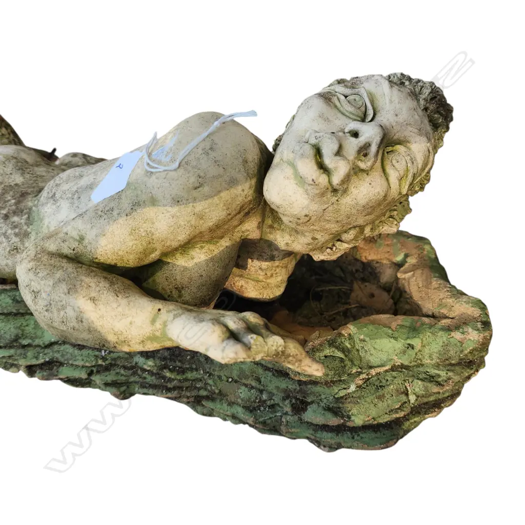 CHINESE GARDEN POT AND MERMAN FIGURE (faulted) Image 1++
