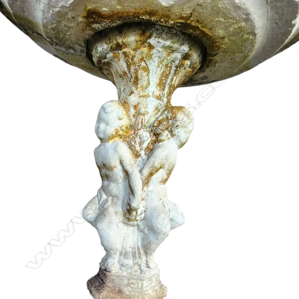 CONCRETE GARDEN POT/GLASS INSULATOR/OLD TWO LEVEL FOUNTAIN (faulted) Image 1++
