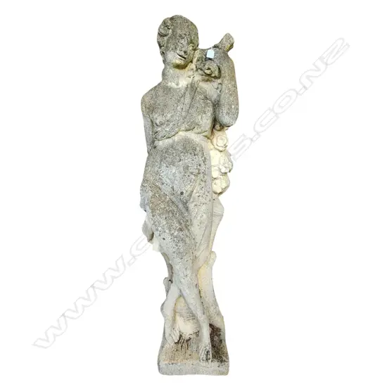 WEATHERED CONCRETE GARDEN STATUE H.1400mm
