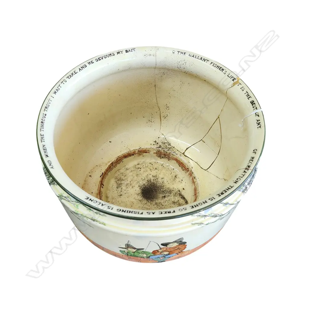 OLD NEPALESE POTTERY BOWL 540 x 280mm/DOULTON GALANT FISHERS LARGE JARDINIER (faulted) Image 1++