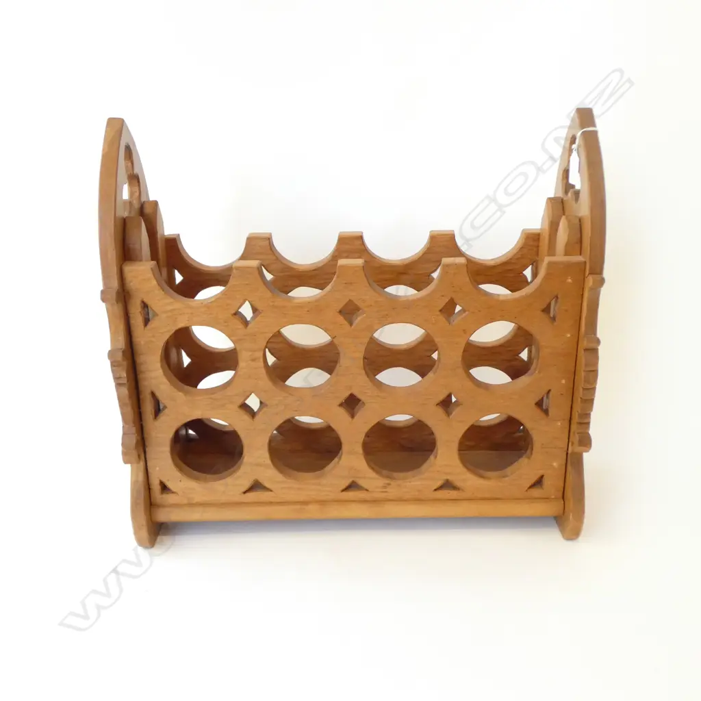 CARVED WOODEN WINE RACK W.550mm Image 1++