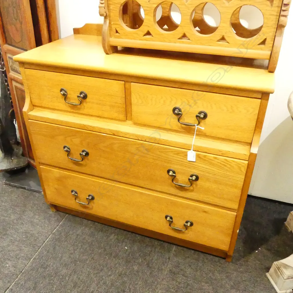 OAK 4 DRAWER CHEST W.820mm Image 1++