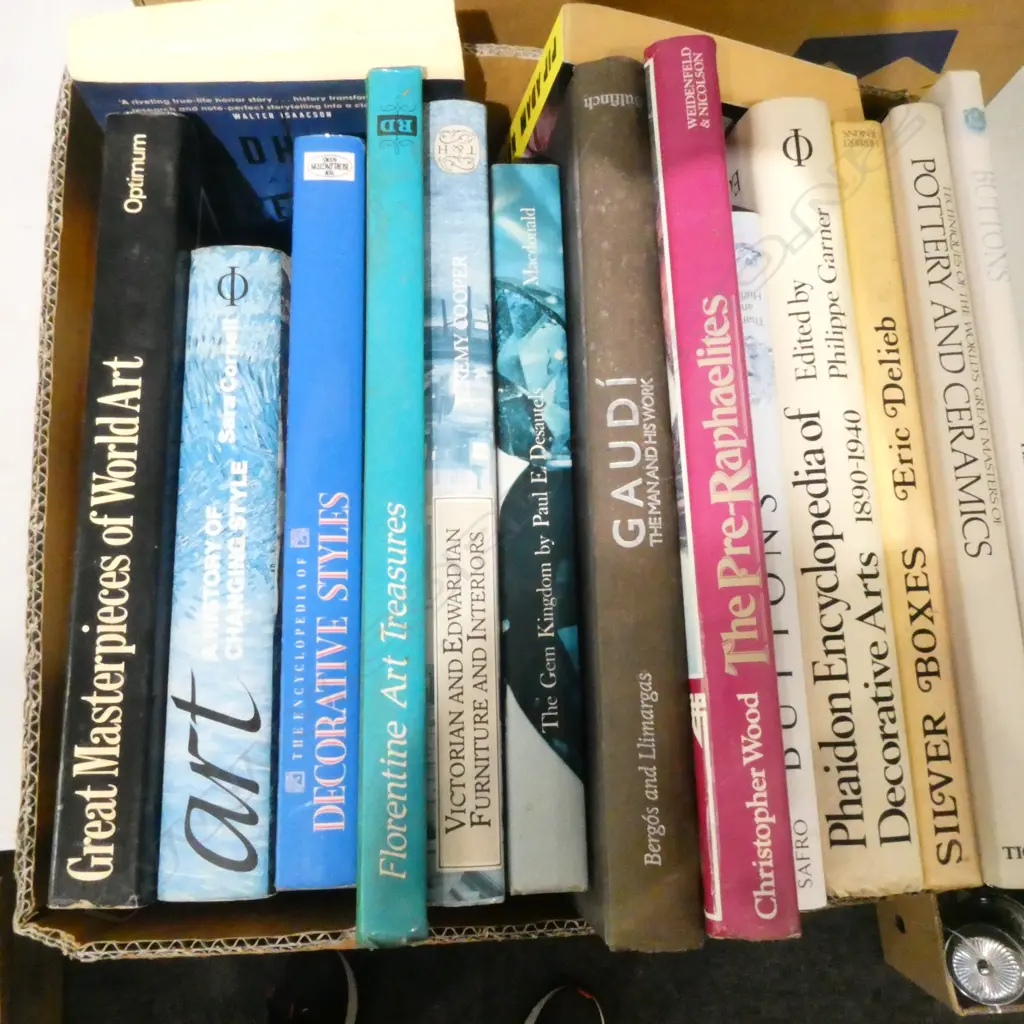 BOX OF ANTIQUE REF BOOKS ETC Image 1++