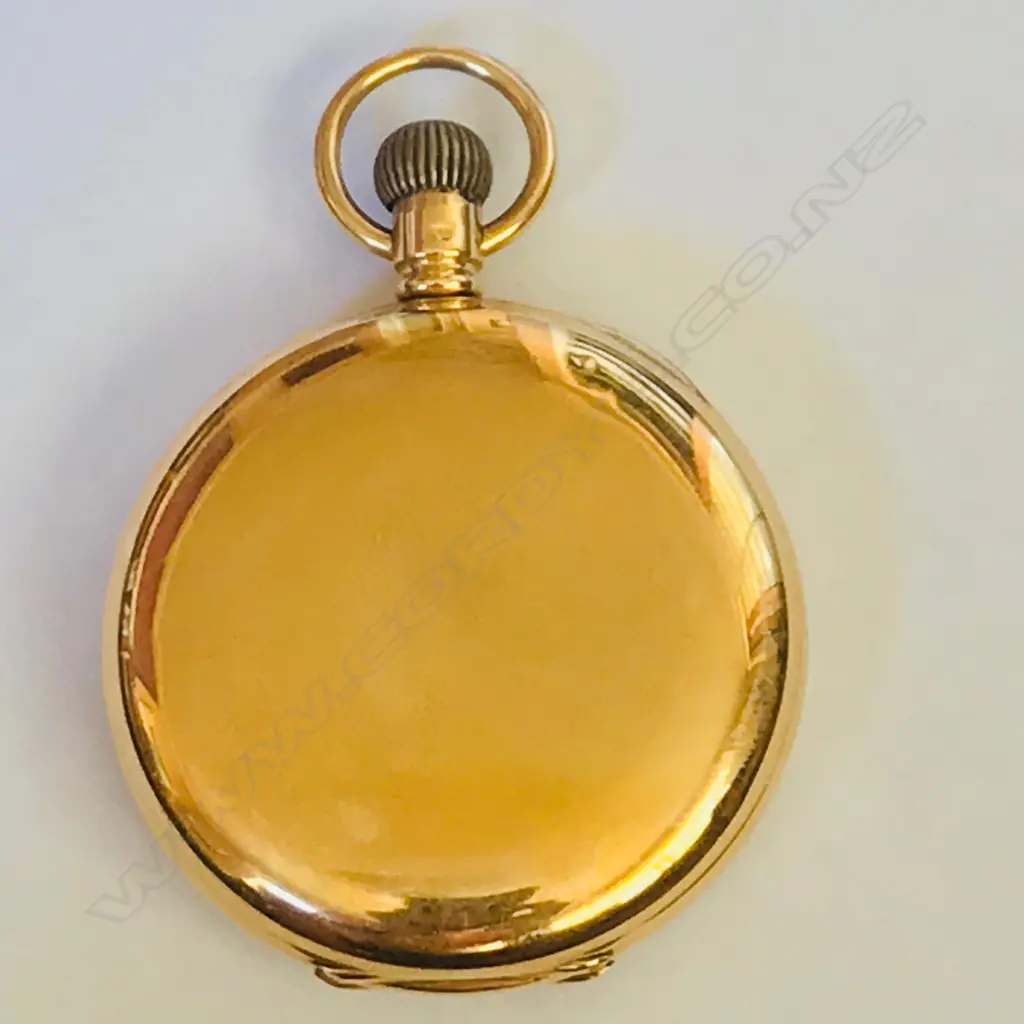 18ct gold hunter Waltham pocket watch Image 1++