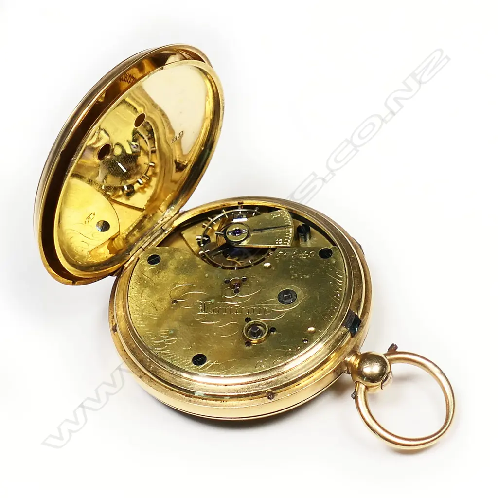 Victorian 18ct gold open face pocket watch, by W. Batty, Manchester, Image 1++