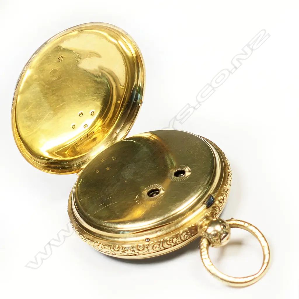 Victorian 18ct gold open face pocket watch, by W. Batty, Manchester, Image 1++