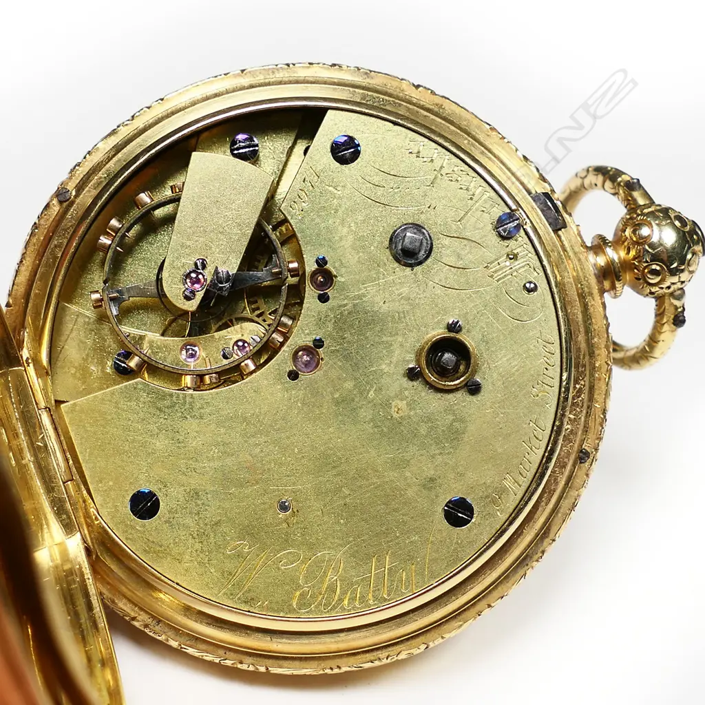 Victorian 18ct gold open face pocket watch, by W. Batty, Manchester, Image 1++
