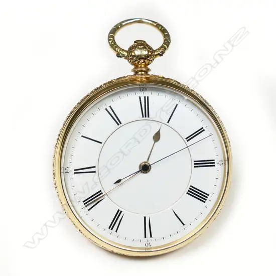 Victorian 18ct gold open face pocket watch, by W. Batty, Manchester,