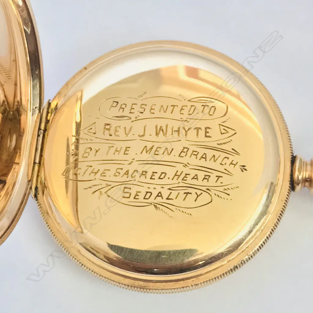Waltham rolled gold hunter pocket watch, Image 1++
