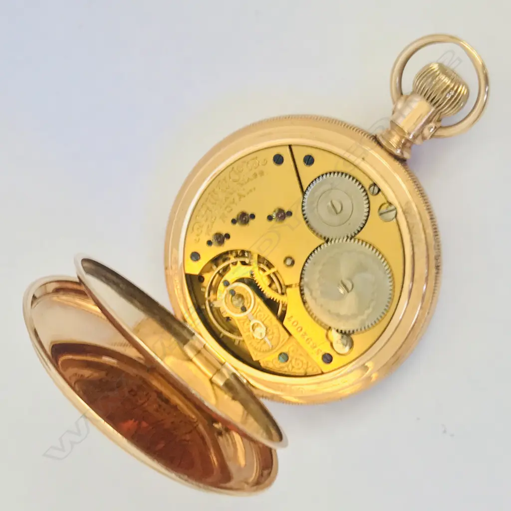 Waltham rolled gold hunter pocket watch, Image 1++