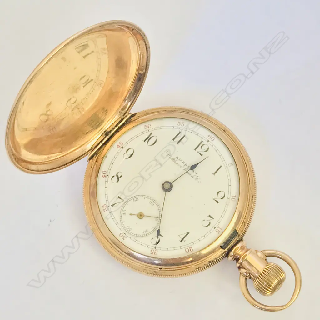 Waltham rolled gold hunter pocket watch, Image 1++