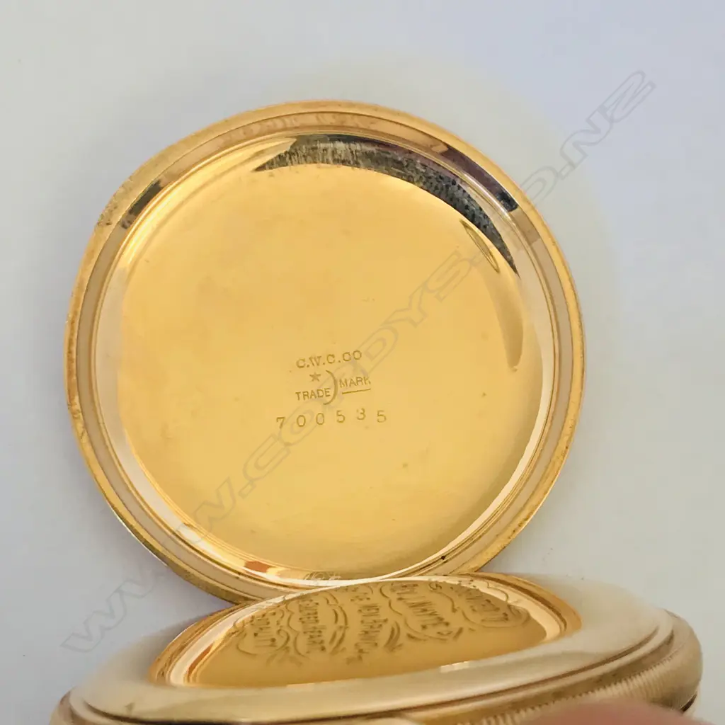 Waltham rolled gold hunter pocket watch, Image 1++