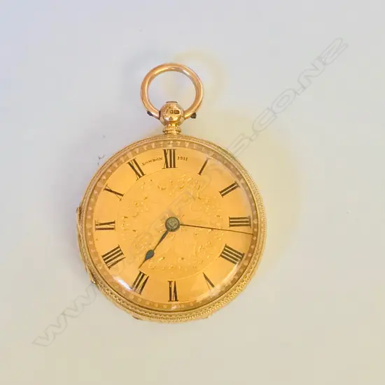 18ct gold mid-size, open face pocket watch