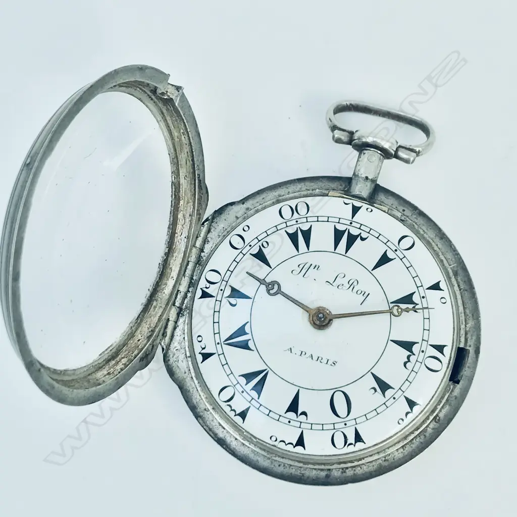 Large silver consular cased pocket watch for the Ottoman market, by Julien le Roy, Paris. Image 1++