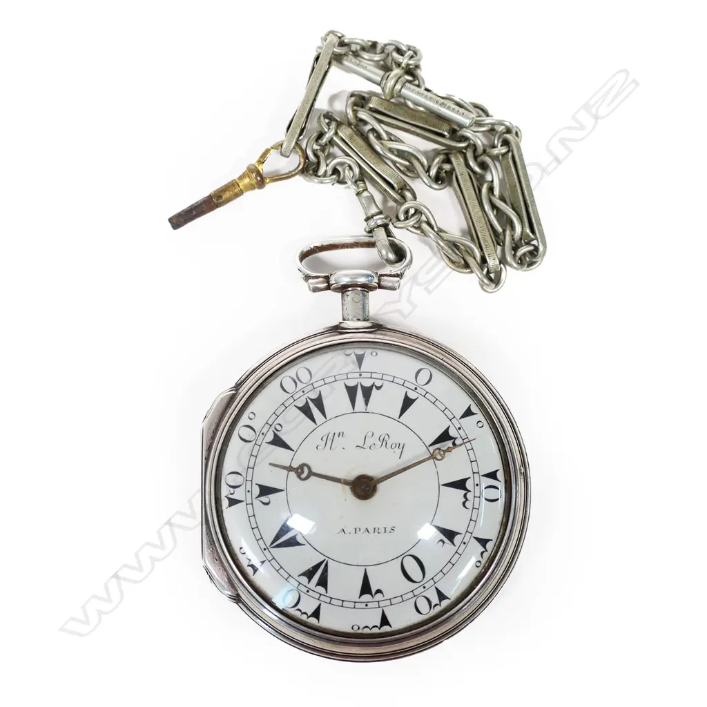 Large silver consular cased pocket watch for the Ottoman market, by Julien le Roy, Paris. Image 1++