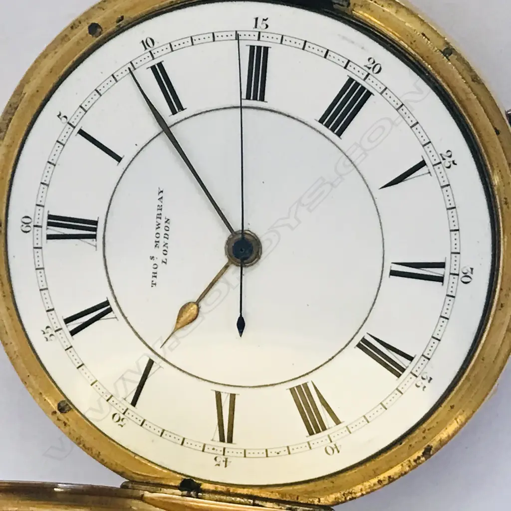 Large and weighty 18ct. gold hunter pocket watch by Thomas Mowbray, London, Image 1++