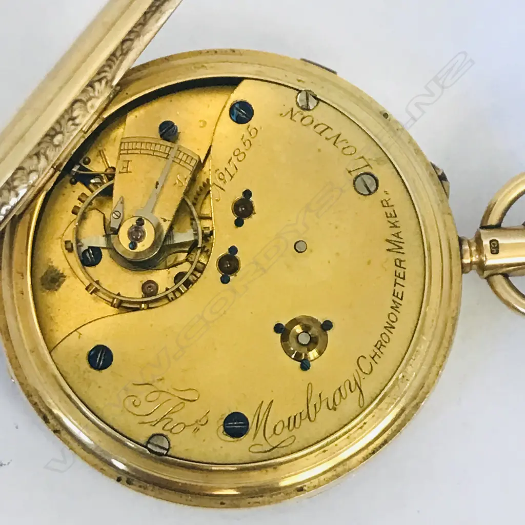 Large and weighty 18ct. gold hunter pocket watch by Thomas Mowbray, London, Image 1++