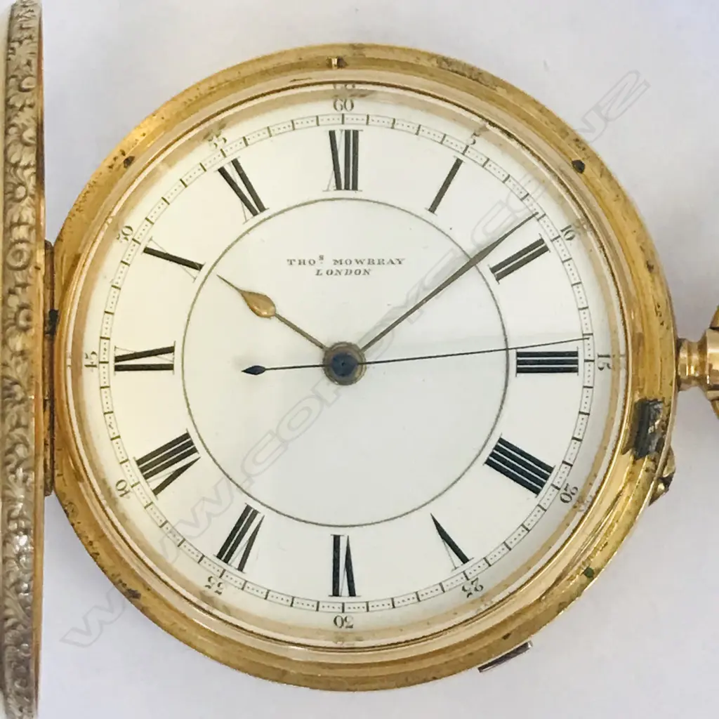 Large and weighty 18ct. gold hunter pocket watch by Thomas Mowbray, London, Image 1++