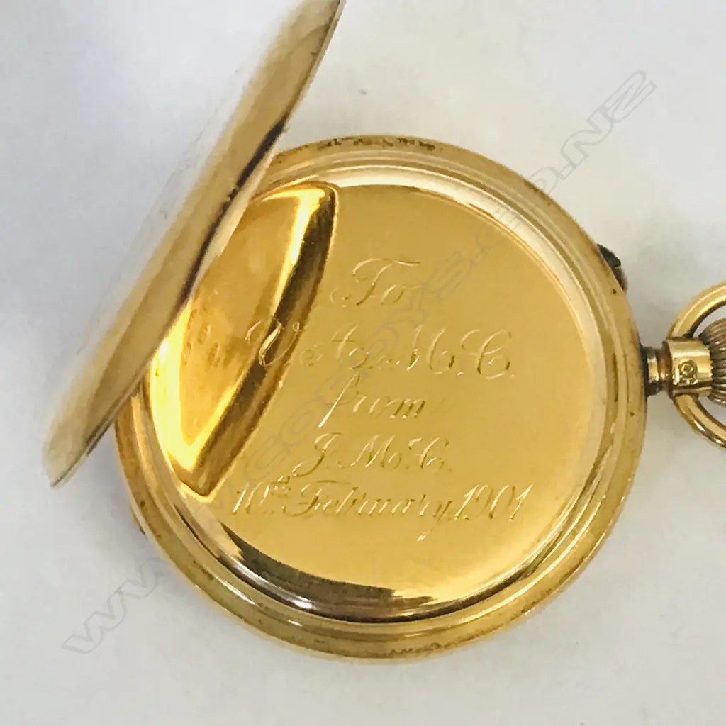 Lady’s 18ct gold half hunter pocket watch Robert Scott Glasgow, number 56992, Image 1++