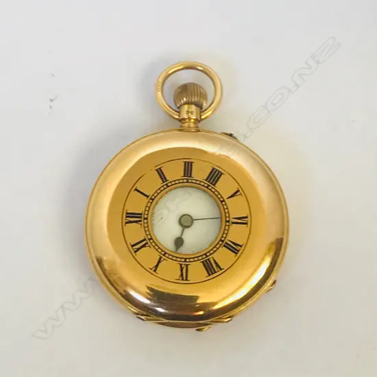 Lady’s 18ct gold half hunter pocket watch Robert Scott Glasgow, number 56992,