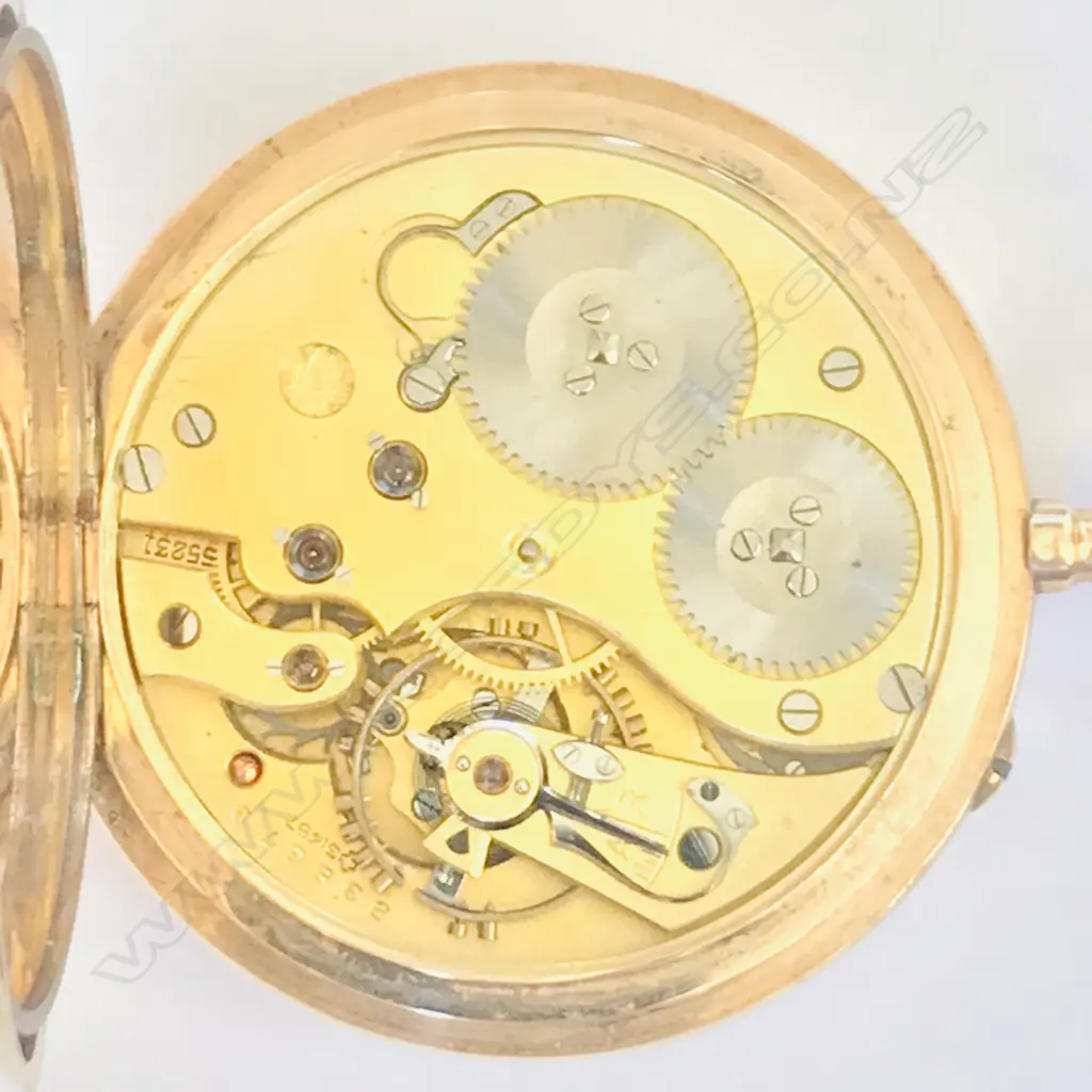 14ct gold open face pocket watch by IWC International Watch Co., Schaffhausen, Image 1++