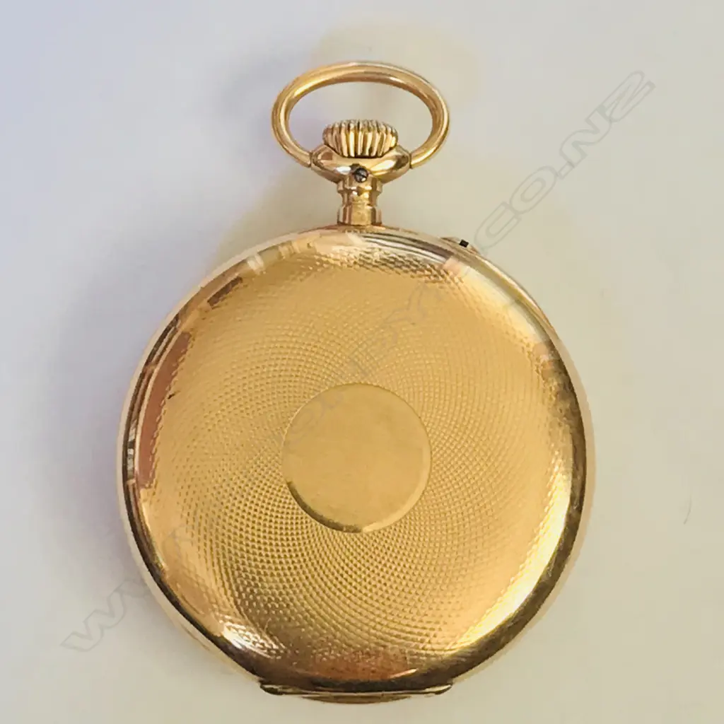 14ct gold open face pocket watch by IWC International Watch Co., Schaffhausen, Image 1++